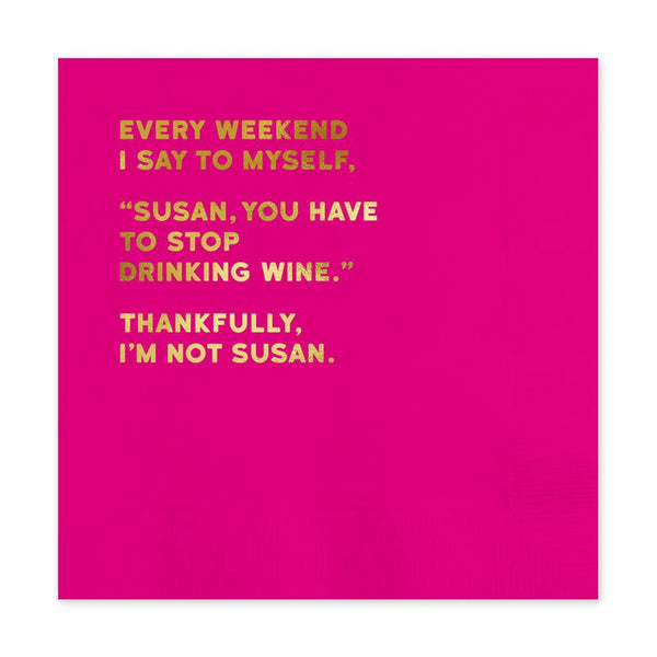 Susan Cocktail Napkin - Redback cards