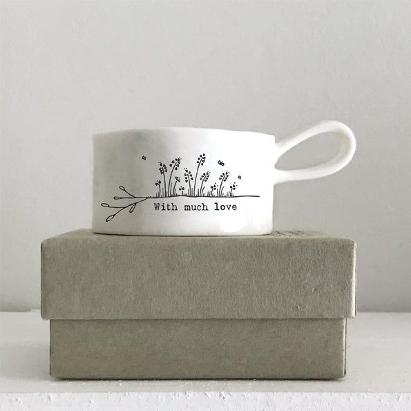 Telys holder med håndtak With much love - East Of India - glott.no