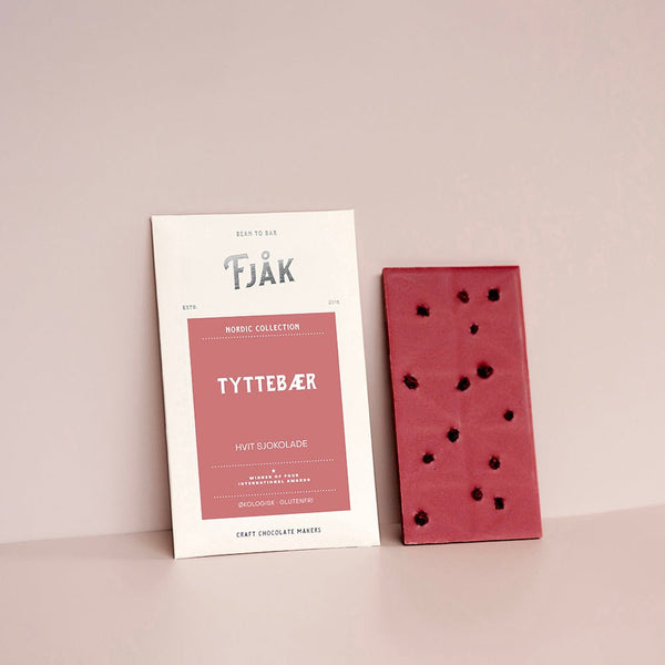 Tyttebær - Hvit Sjokolade - Fjåk - glott.no