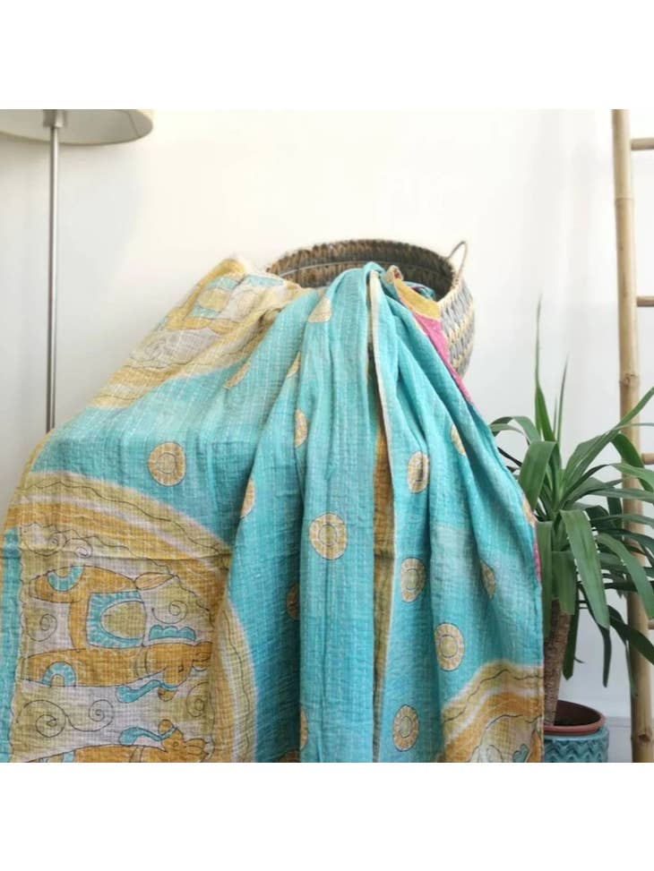 Vintage Kantha Quilt - Quiltet pledd - glott.no