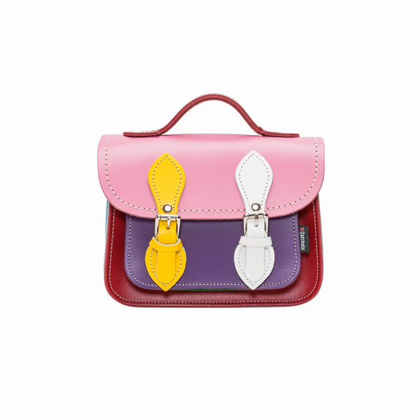 Handmade Leather Micro Satchel Multi Kaleidoscope - Zatchels