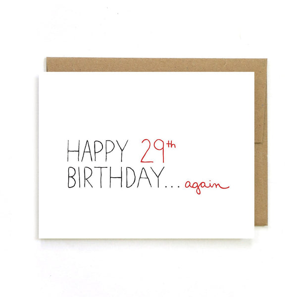 29th Birthday Again Kort - Unblushing - glott.no