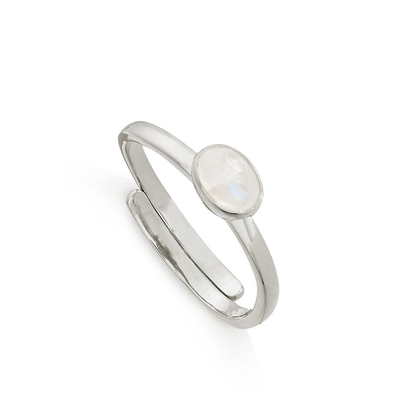 Atomic Micro Rainbow Moonstone Ring - SVP