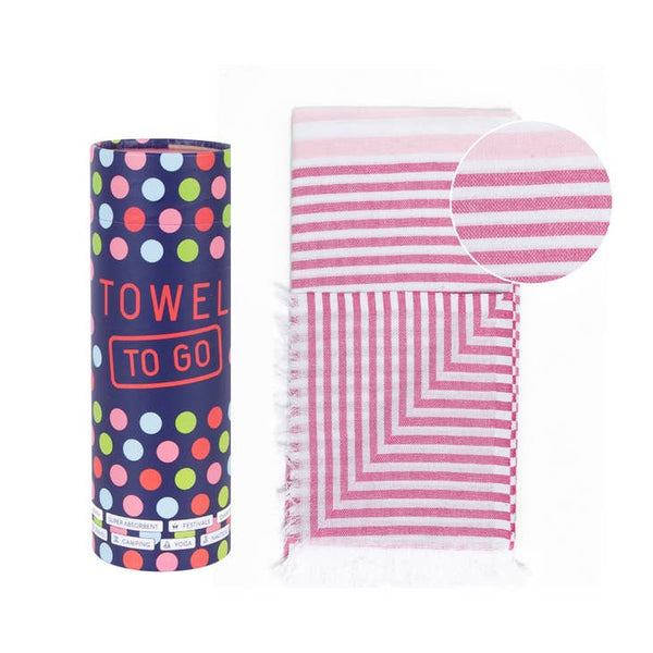 Bali Hammam Towel with gift box, Fuchsia/Pink - Towel to Go - glott.no