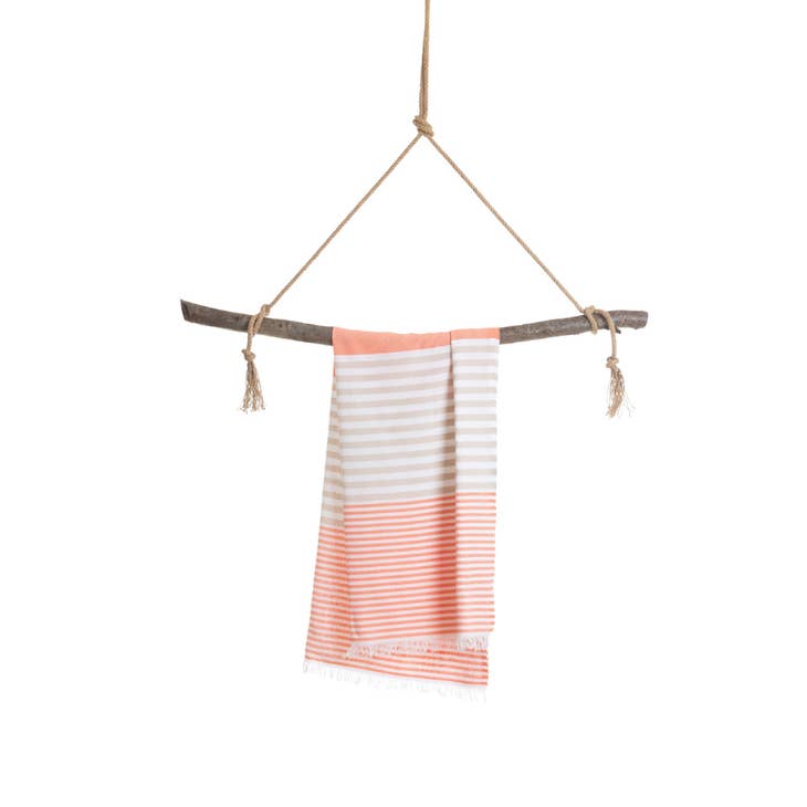 Bali Hammam Towel with gift box, Orange/Beige - Towel to Go - glott.no