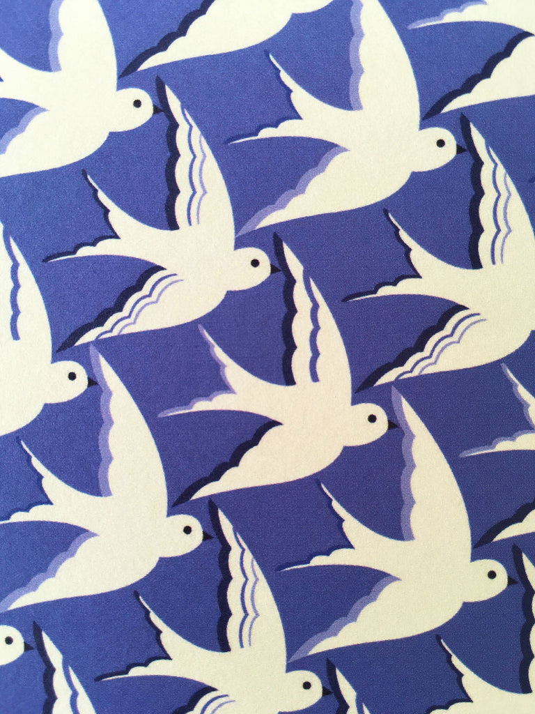 'Birds in flight' in Blue Card - Elvira Designs - glott.no