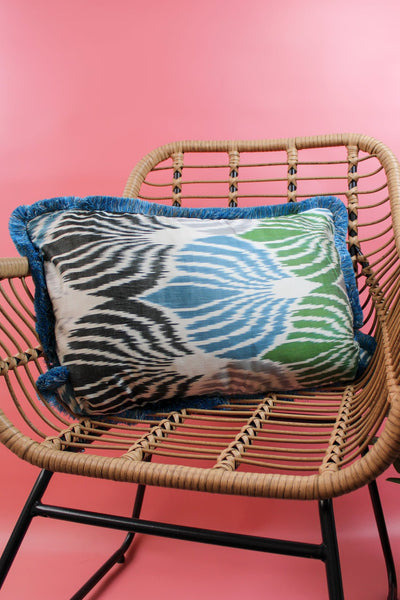 BLUE WATER LILY SILK CUSHION - My Doris - glott.no