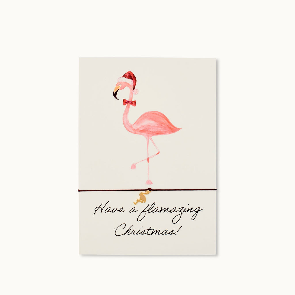 Bracelet card: Have a flamazing Christmas! - Flamingo - By Vivi - glott.no