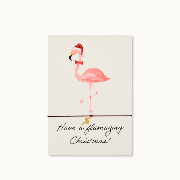 Bracelet card: Have a flamazing Christmas! - Flamingo - By Vivi - glott.no
