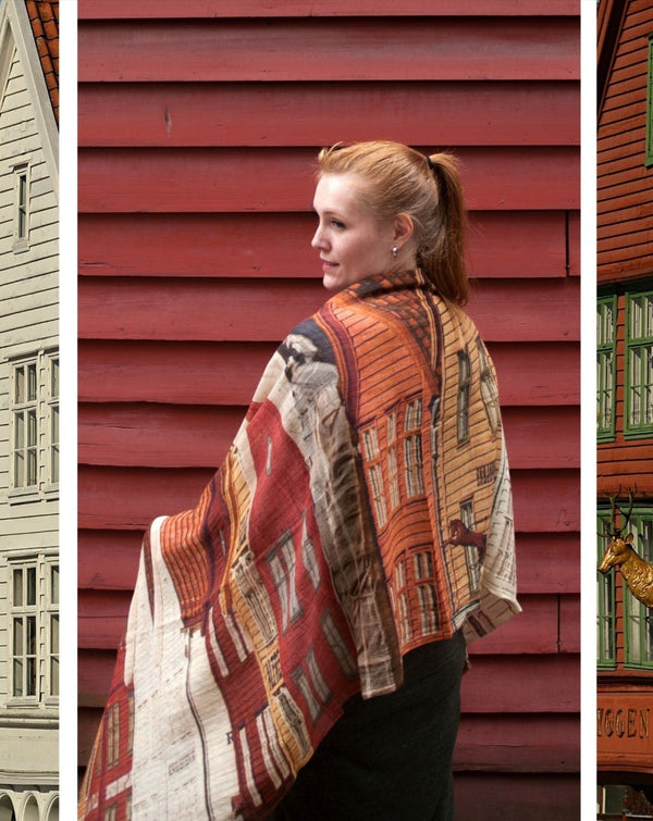 Bryggen Wool and Silk Scarf