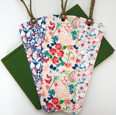 Butterflies & Blooms Bokmerker x3 - Victoria Snape - glott.no