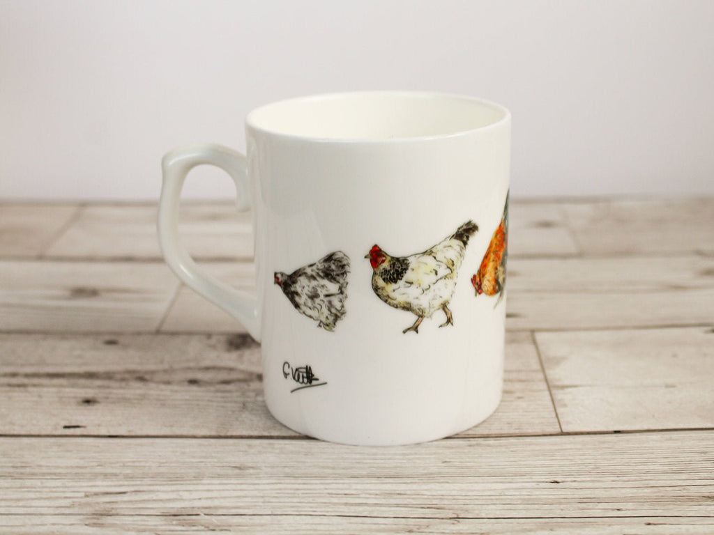 Chickens Bone China Mug - Gemma Keith - glott.no