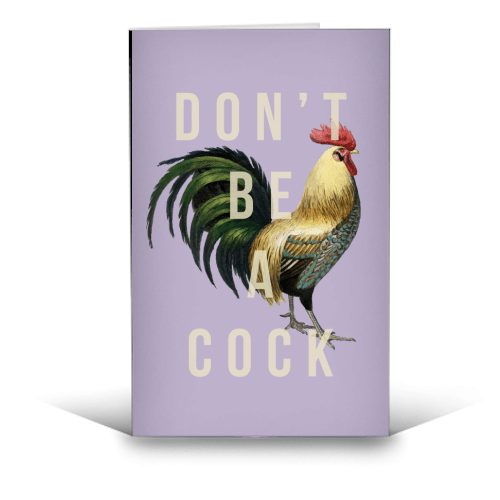 DON'T BE A COCK BY THE 13 PRINTS Kort - Art Wow - glott.no