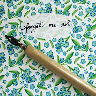 Forget Me Not mønster Kort - Victoria Snape - glott.no