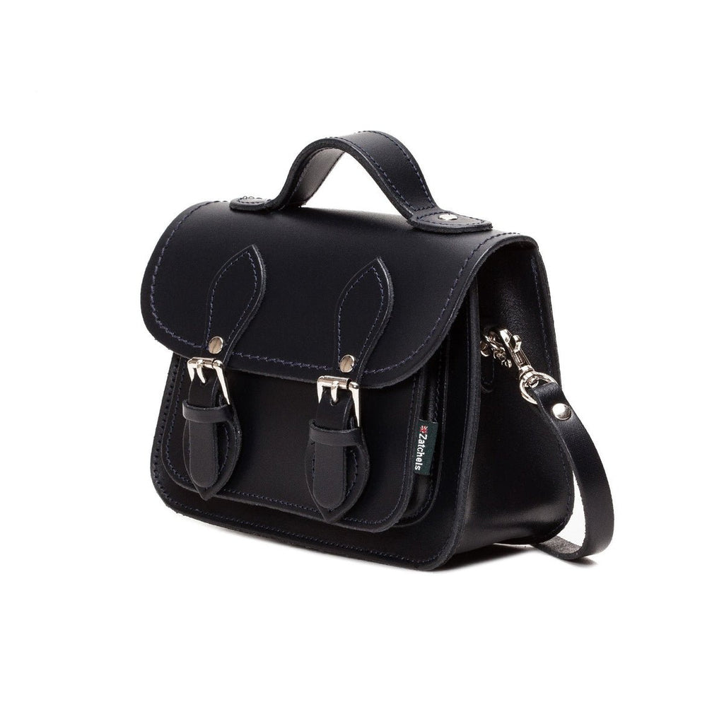 HANDMADE LEATHER MICRO SATCHEL BLACK - Zatchels - glott.no