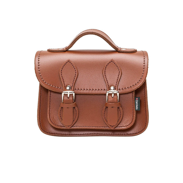 HANDMADE LEATHER MICRO SATCHEL CHESTNUT - Zatchels - glott.no