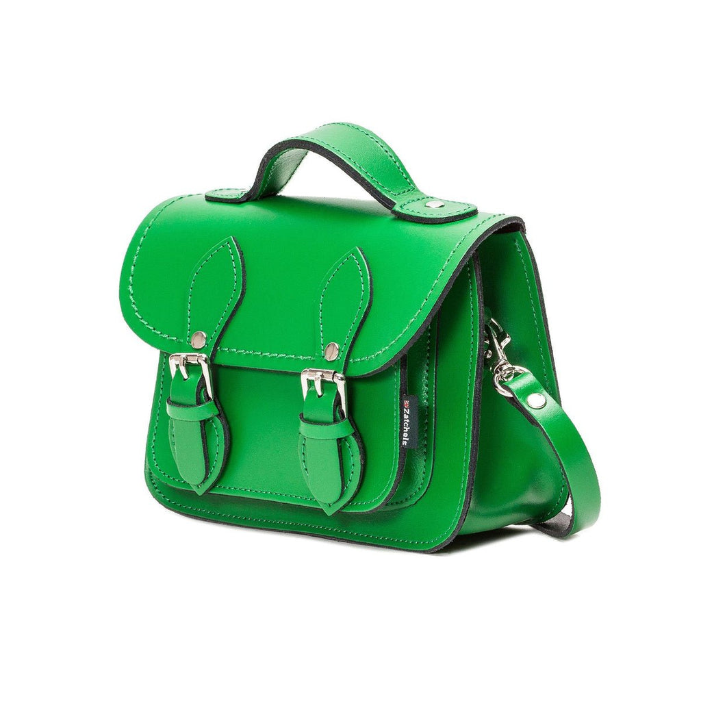 HANDMADE LEATHER MICRO SATCHEL GREEN - Zatchels - glott.no