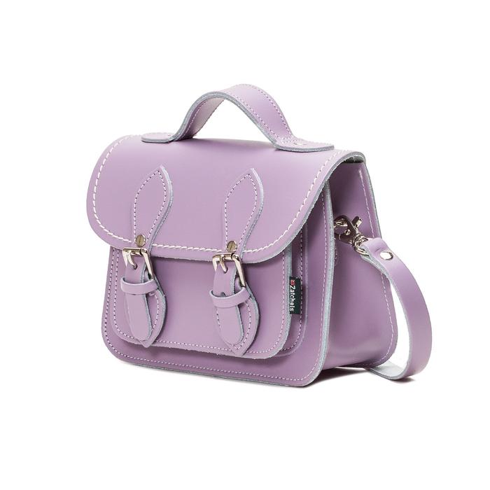HANDMADE LEATHER MICRO SATCHEL PASTEL VIOLET - Zatchels - glott.no