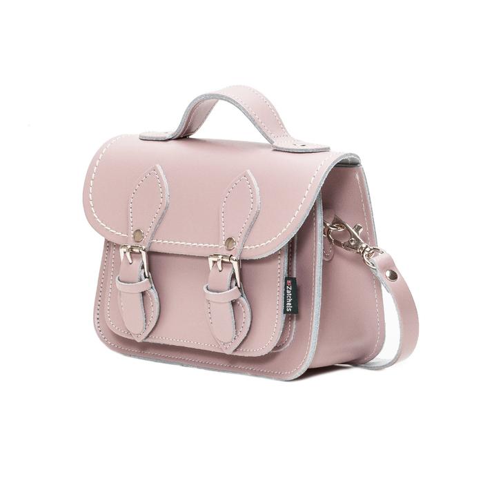HANDMADE LEATHER MICRO SATCHEL ROSE QUARTZ - Zatchels - glott.no