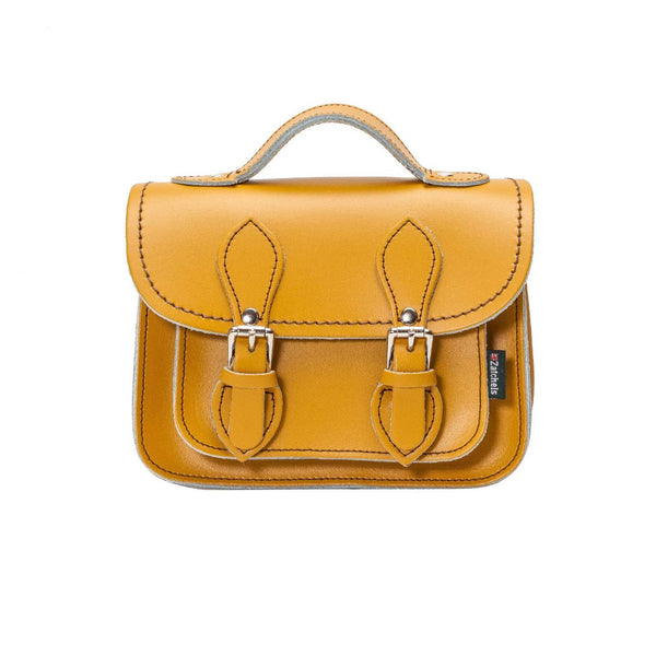 HANDMADE LEATHER MICRO SATCHEL YELLOW OCHRE - Zatchels - glott.no