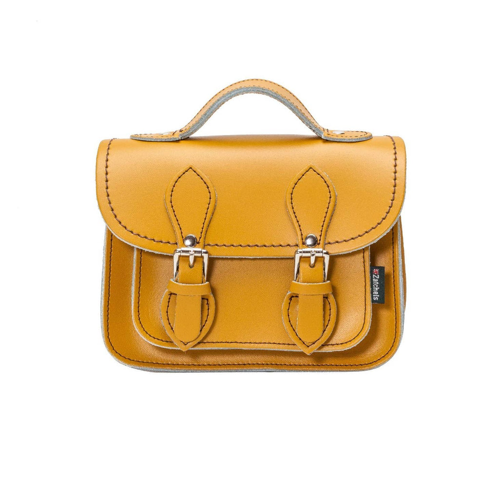 HANDMADE LEATHER MICRO SATCHEL YELLOW OCHRE - Zatchels - glott.no