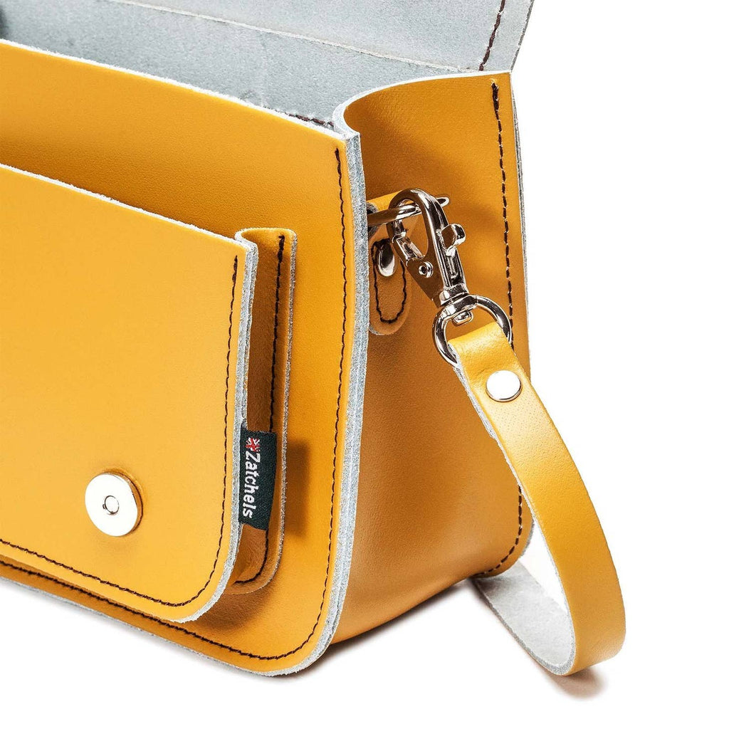 HANDMADE LEATHER MICRO SATCHEL YELLOW OCHRE - Zatchels - glott.no