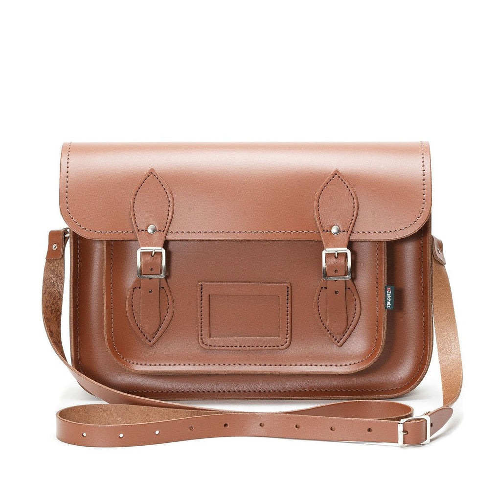 HANDMADE LEATHER SATCHEL - CHESTNUT - Zatchels - glott.no