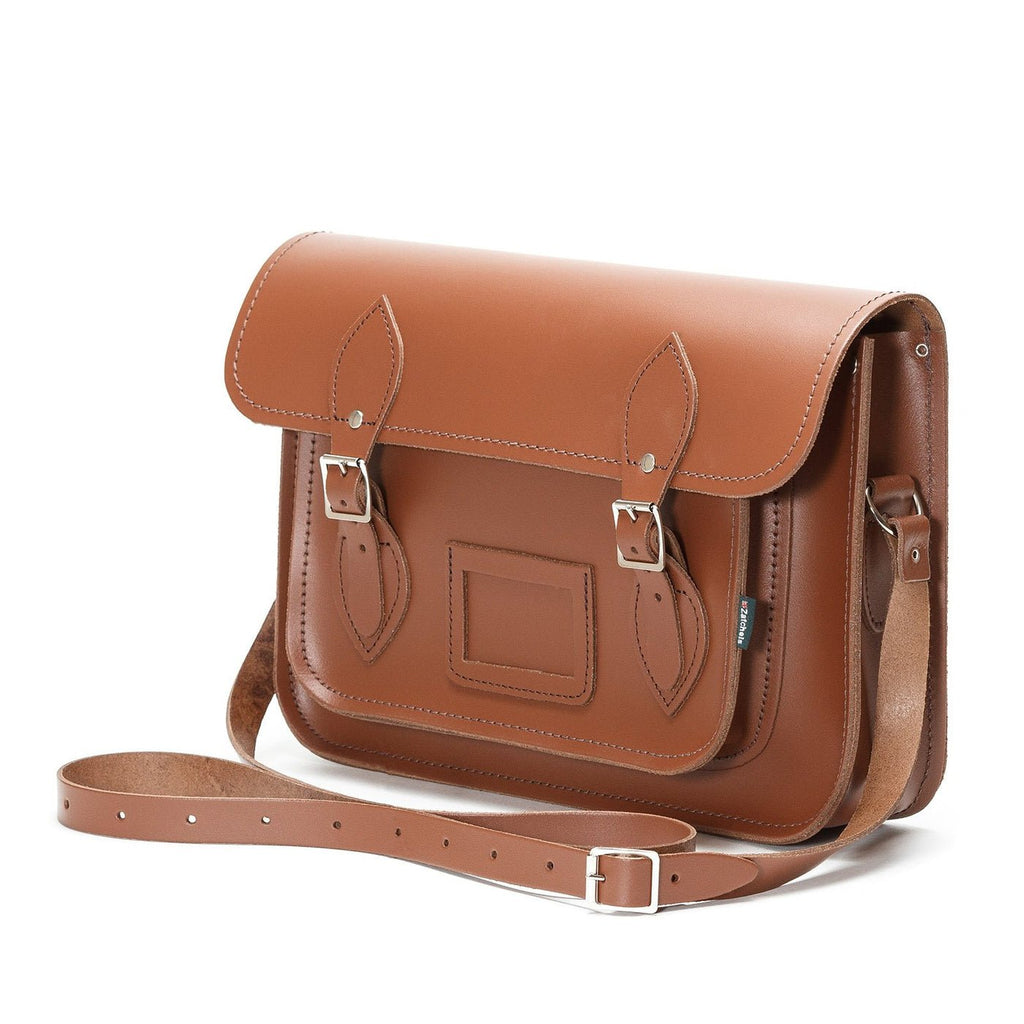 HANDMADE LEATHER SATCHEL - CHESTNUT - Zatchels - glott.no