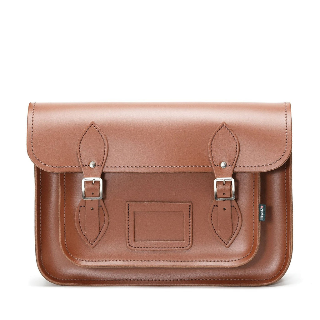 HANDMADE LEATHER SATCHEL - CHESTNUT - Zatchels - glott.no