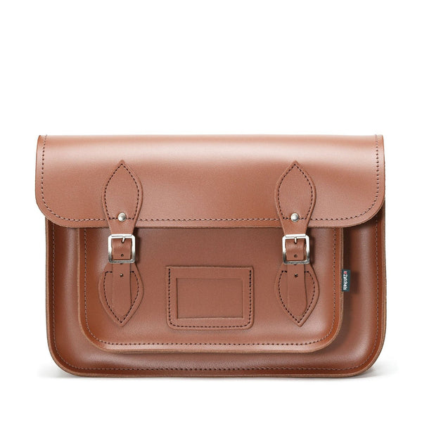 HANDMADE LEATHER SATCHEL - CHESTNUT - Zatchels - glott.no