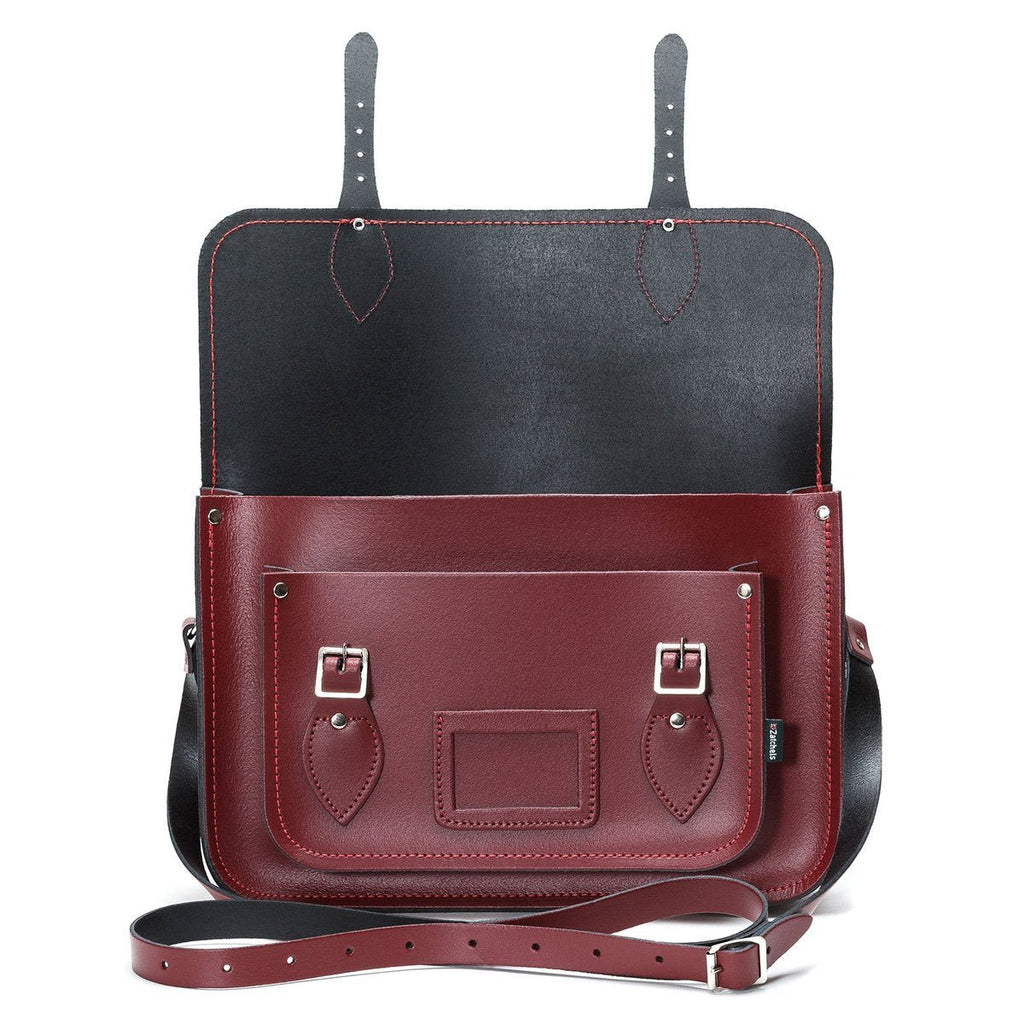 HANDMADE LEATHER SATCHEL - OXBLOOD RED - Zatchels - glott.no