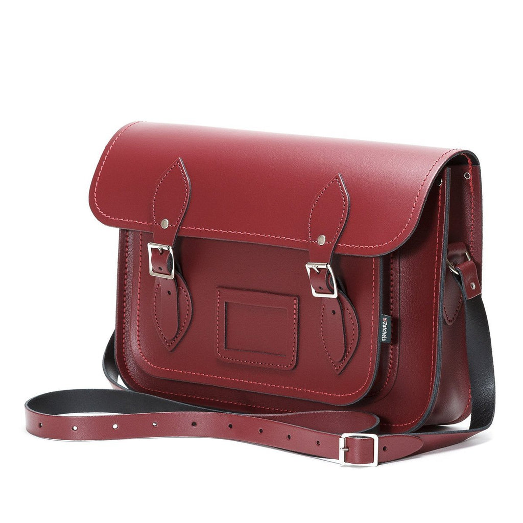 HANDMADE LEATHER SATCHEL - OXBLOOD RED - Zatchels - glott.no