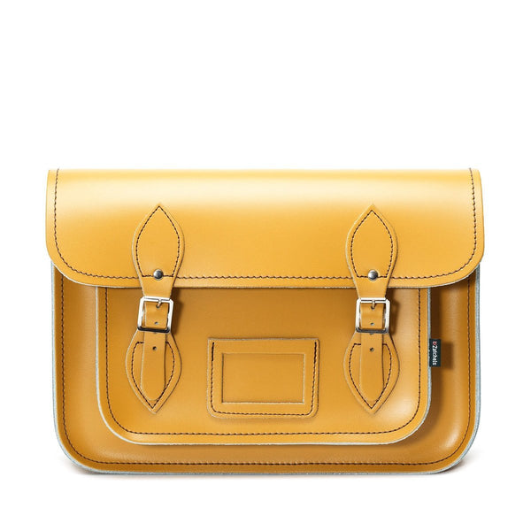 HANDMADE LEATHER SATCHEL - YELLOW OCHRE - Zatchels - glott.no