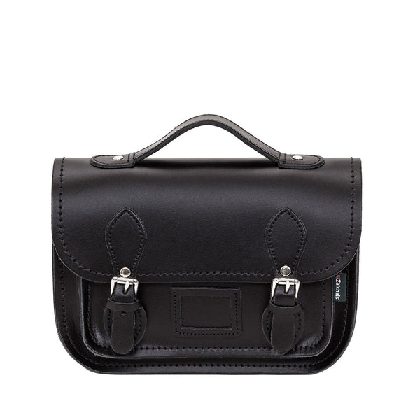 Leather Midi Satchel Black - Zatchels