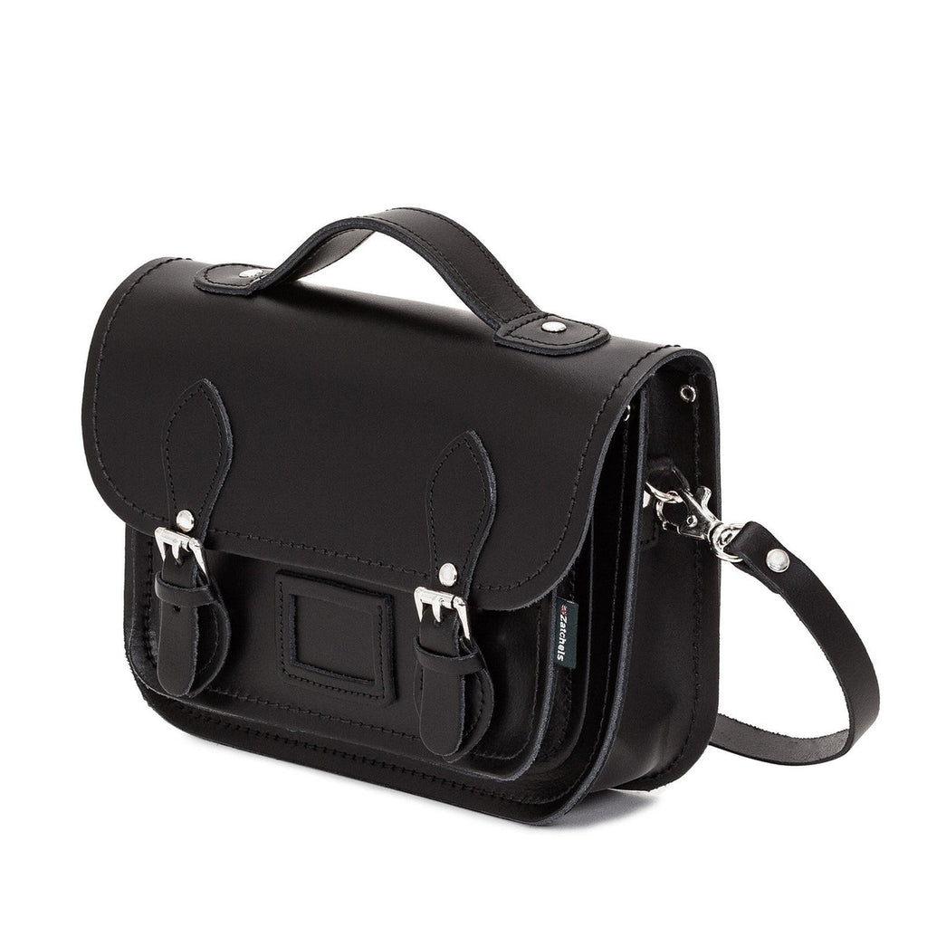 LEATHER MIDI SATCHEL BLACK - Zatchels - glott.no