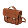 LEATHER MIDI SATCHEL CHESTNUT - Zatchels - glott.no