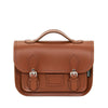 LEATHER MIDI SATCHEL CHESTNUT - Zatchels - glott.no