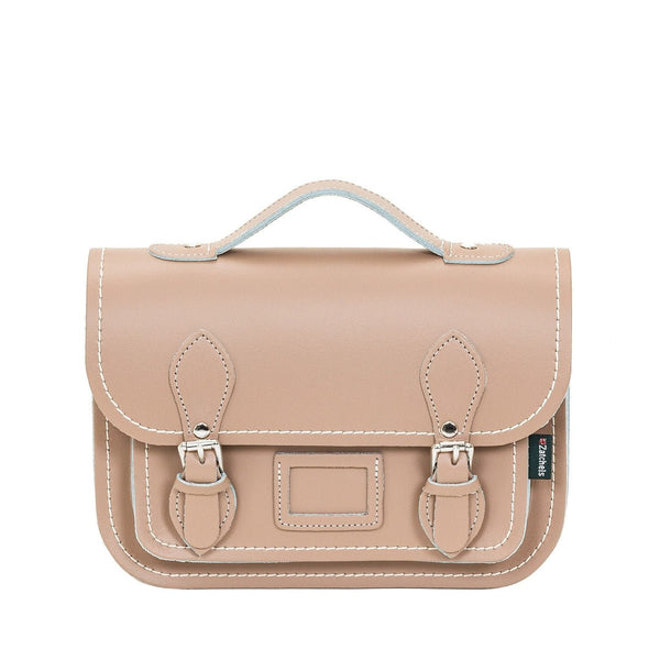 Leather Midi Satchel Iced Coffee - Zatchels