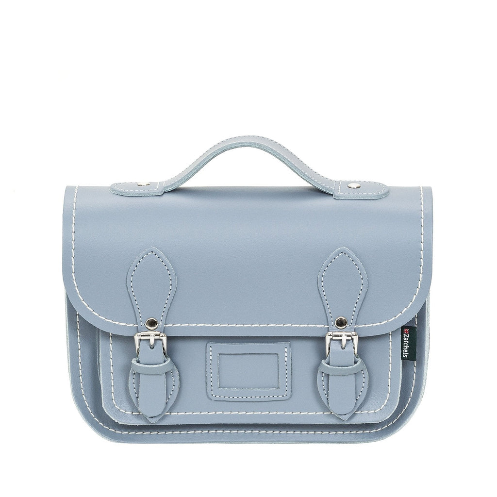 LEATHER MIDI SATCHEL LILAC GREY - Zatchels - glott.no