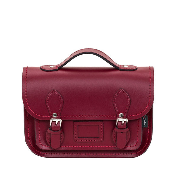 LEATHER MIDI SATCHEL OXBLOOD RED - Zatchels - glott.no