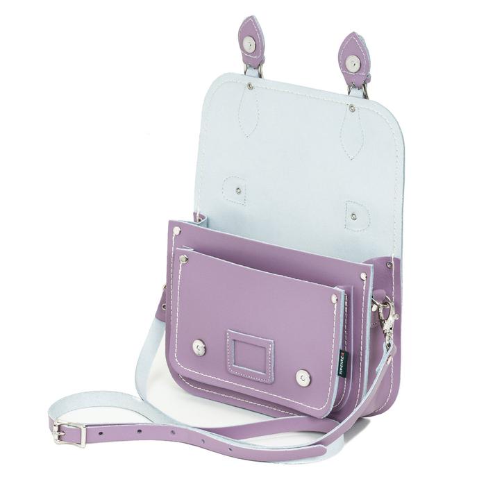 LEATHER MIDI SATCHEL PASTEL VIOLET - Zatchels - glott.no