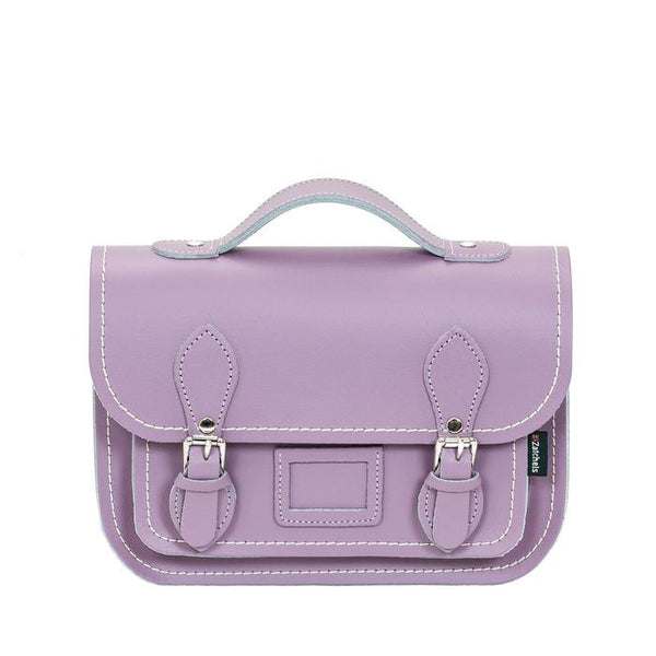LEATHER MIDI SATCHEL PASTEL VIOLET - Zatchels - glott.no