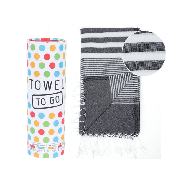 Malibu Hammam Towel with gift box, Black - Towel to Go - glott.no