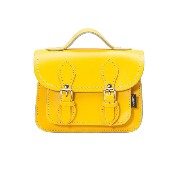 Handmade Leather Micro Satchel Daffodil Yellow - Zatchels
