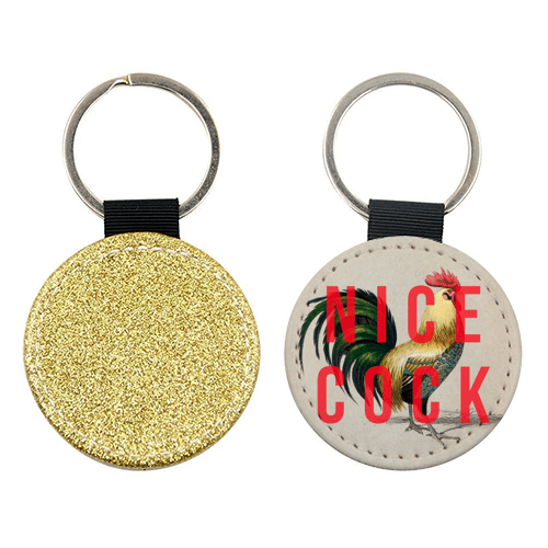 NICE COCK BY THE 13 PRINTS - Keyring - Art Wow - glott.no