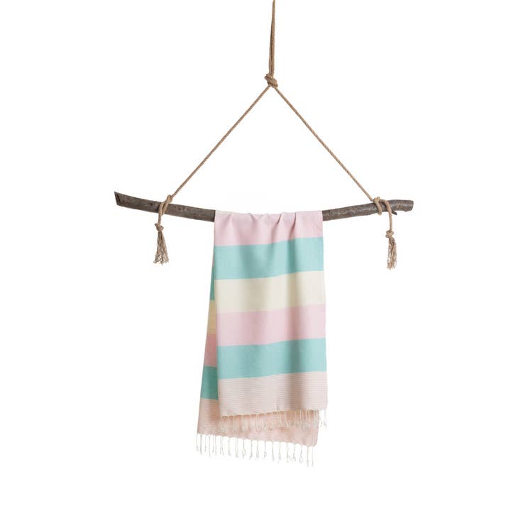 Palermo Hammam Towel with gift box, Mint/Pink - Towel to Go - glott.no