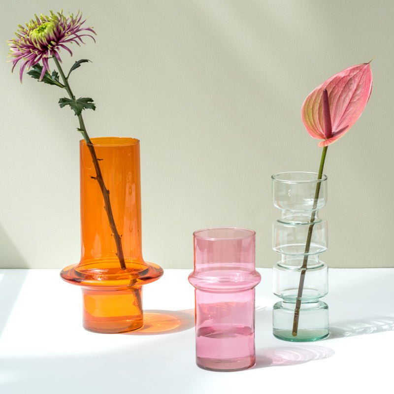 Pink Recycled Glass Vase - Urban Nature Culture - glott.no