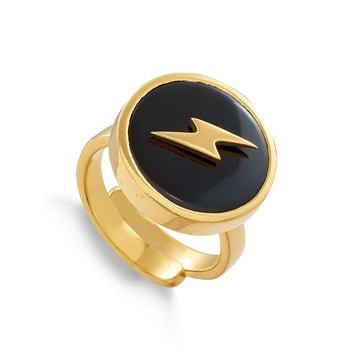 Stellar Lightning Black Quartz Ring - SVP - glott.no