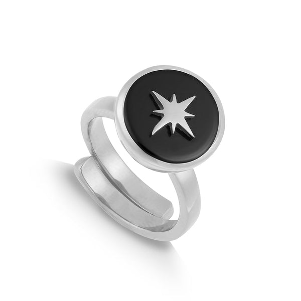 Stellar Midi Star Black Quartz Ring - SVP